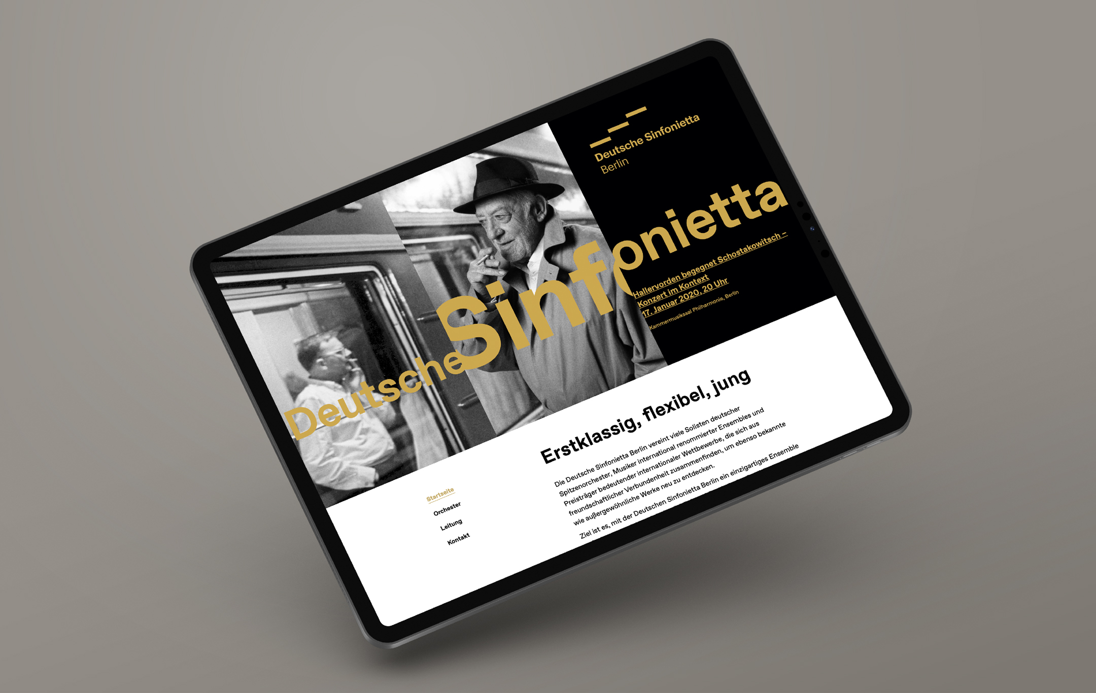 Deutsche Sinfonietta Tablet Webseite